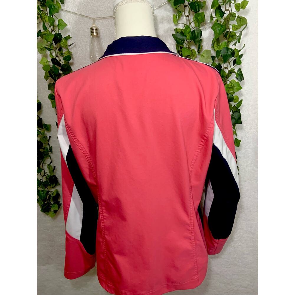 Sb Active Lightweight Track Jacket Pink Navy Stri… - image 5